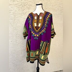 Vibrant Purple Dashiki Tunic Top